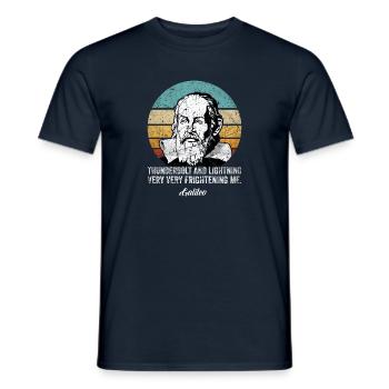 Thunderbolt lightning Galileo philosophe physique - T-shirt homme - marine - Devant - AI Model Male 178 light (178cm)