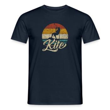 KITE Kite Kite kite kite surf retro - T-shirt homme - marine - Devant - AI Model Male 178 light (178cm)