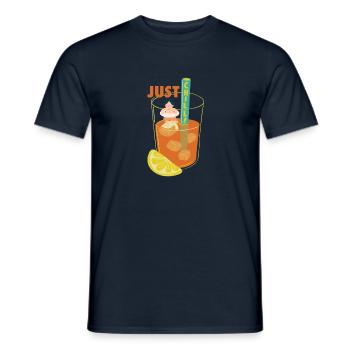 Relax with soft drink and fast food - Men's T-Shirt - navy - Front - AI Model Male 178 light (178cm)