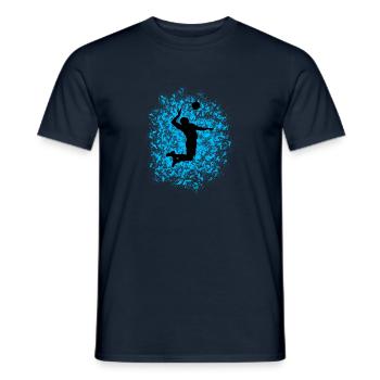 Volleyball, jumping, beach volleyball - Men's T-Shirt - navy - Front - AI Model Male 178 light (178cm)