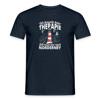 Keine Therapie Norderney Leuchtturm Geschenk - Männer T-Shirt - Navy - Vorne - AI Model Male 178 light (178cm)
