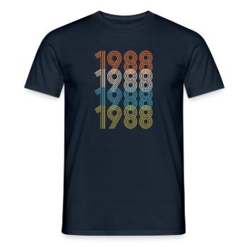 Vintage 1988 Made in 1988 33nd birthday 33 years - T-shirt homme - marine - Devant - AI Model Male 178 light (178cm)