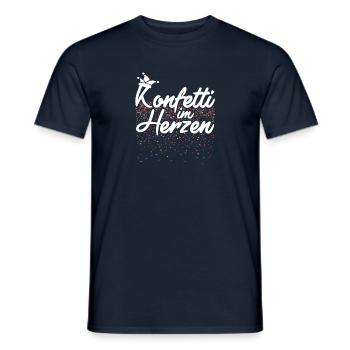 Konfetti im Herzen Fasching Karneval Konfetti - Männer T-Shirt - Navy - Vorne - AI Model Male 178 light (178cm)