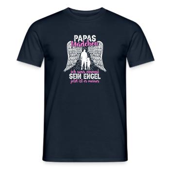 Papas Mädchen Engel Geschenk Vatertag Tochter - Männer T-Shirt - Navy - Vorne - AI Model Male 178 light (178cm)