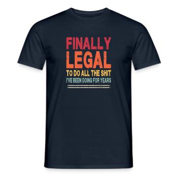 Finally Legal - Retro - 21st - Men's T-Shirt - navy - Front - AI Model Male 178 light (178cm)