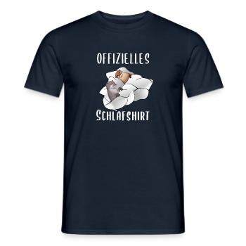 Chemise de sommeil avec deux pyjamas de loutre de loutre - T-shirt homme - marine - Devant - AI Model Male 178 light (178cm)