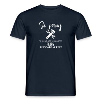 Si papy ne peut pas le réparer - T-shirt homme - marine - Devant - AI Model Male 178 light (178cm)