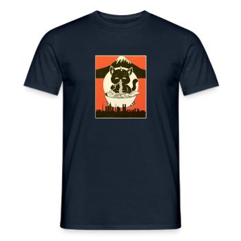 Vintage Ramen Cat Japanese Gift Kawaii - Men's T-Shirt - navy - Front - AI Model Male 178 light (178cm)
