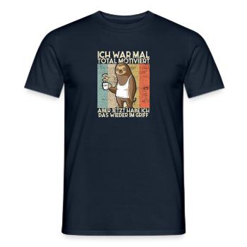 Lustiger Faultier Spruch Mitarbeiter - Männer T-Shirt - Navy - Vorne - AI Model Male 178 light (178cm)