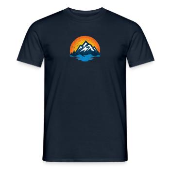 Mountains | Hiking | Outdoor | Nature | Alpen Vintage - Men's T-Shirt - navy - Front - AI Model Male 178 light (178cm)