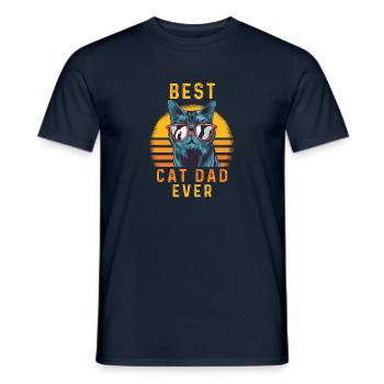 Best Cat Dad Ever - Men's T-Shirt - navy - Front - AI Model Male 178 light (178cm)