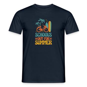 School's out for summer, funny retro teachers - Men's T-Shirt - navy - Front - AI Model Male 178 light (178cm)