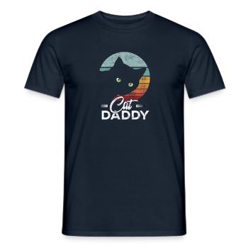 Cat Daddy Katzen Papa Cat Dad - Männer T-Shirt - Navy - Vorne - AI Model Male 178 light (178cm)