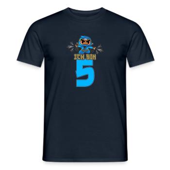 Kinder Ninja Fünfter Geburtstag Samurai Ninja 5 - Männer T-Shirt - Navy - Vorne - AI Model Male 178 light (178cm)