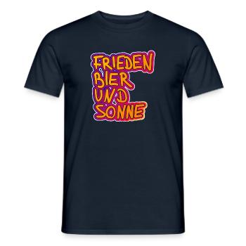 frieden bier und sonne - Männer T-Shirt - Navy - Vorne - AI Model Male 178 light (178cm)