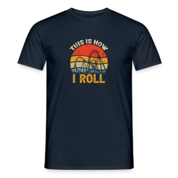 Amusement Park Kirmes Roller Coaster Roller Coaster - Men's T-Shirt - navy - Front - AI Model Male 178 light (178cm)