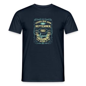 Septembre 1961 60e anniversaire 60 ans pour les hommes - T-shirt homme - marine - Devant - AI Model Male 178 light (178cm)