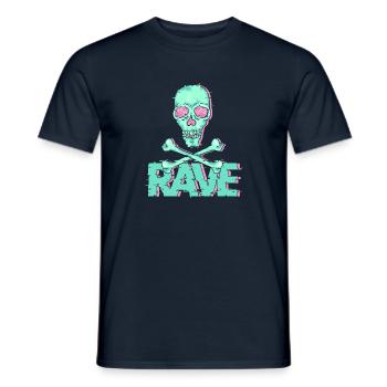 Rave Techno - Männer T-Shirt - Navy - Vorne - AI Model Male 178 light (178cm)