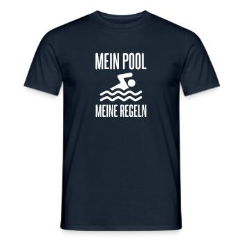 Mein Pool Meine Regeln Freibad Schwimmbad - Männer T-Shirt - Navy - Vorne - AI Model Male 178 light (178cm)