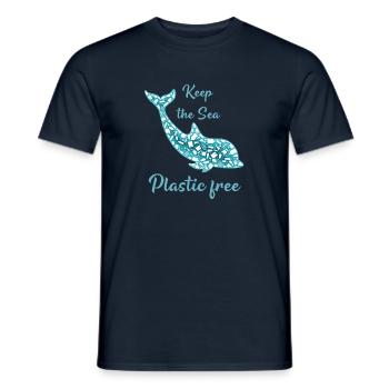 Keep the Sea Plastic free - Männer T-Shirt - Navy - Vorne - AI Model Male 178 light (178cm)