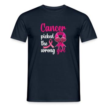 Cancer picked the wrong girl breast cancer - Men's T-Shirt - navy - Front - AI Model Male 178 light (178cm)