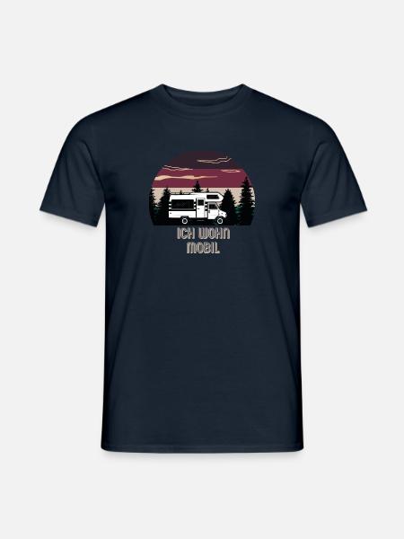 I live mobile camper camping - Men's T-Shirt - navy