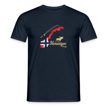 Norwegen 2022 Froya Angeln Skandinavien Motive - Männer T-Shirt - Navy - Vorne - AI Model Male 178 light (178cm)
