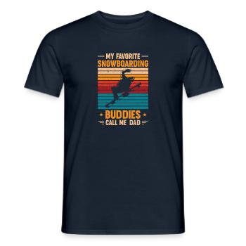 My favorite Snowboarding Buddies call me Dad - Men's T-Shirt - navy - Front - AI Model Male 178 light (178cm)