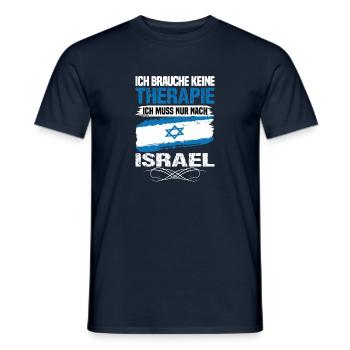 Don't need therapy I just need to go to Israel - Men's T-Shirt - navy - Front - AI Model Male 178 light (178cm)