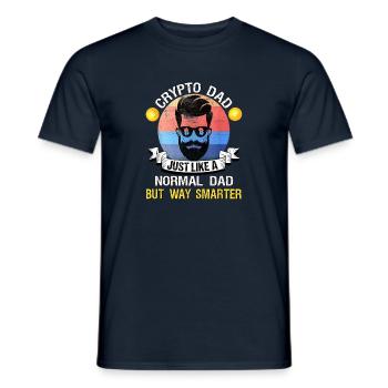 Bitcoin Crypto Papa comme un papa normal - T-shirt homme - marine - Devant - AI Model Male 178 light (178cm)