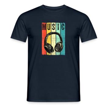 Electronic Music Lover DJ Kopfhörer - Männer T-Shirt - Navy - Vorne - AI Model Male 178 light (178cm)