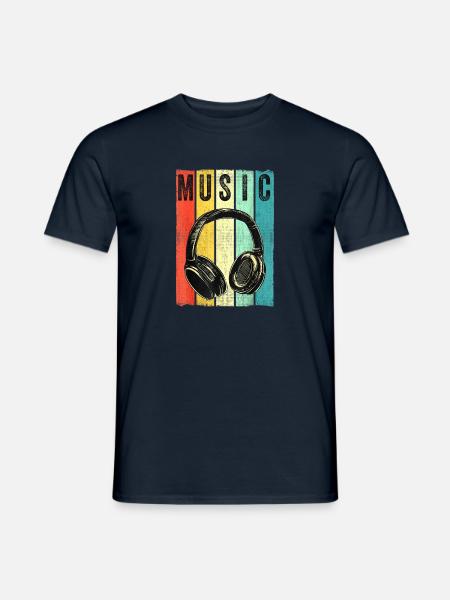 Electronic Music Lover DJ Kopfhörer - Männer T-Shirt - Navy
