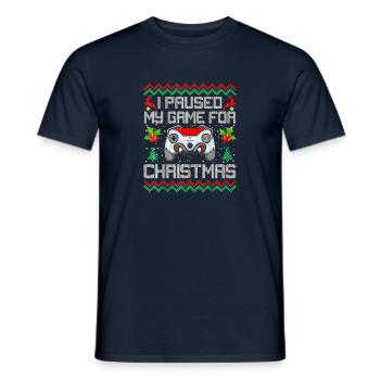 I Paused My Game For Christmas Controller Ugly - Men's T-Shirt - navy - Front - AI Model Male 178 light (178cm)