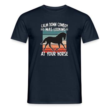 Sweet equestrian sport Reiterin Reitverein Reiterhof - Men's T-Shirt - navy - Front - AI Model Male 178 light (178cm)