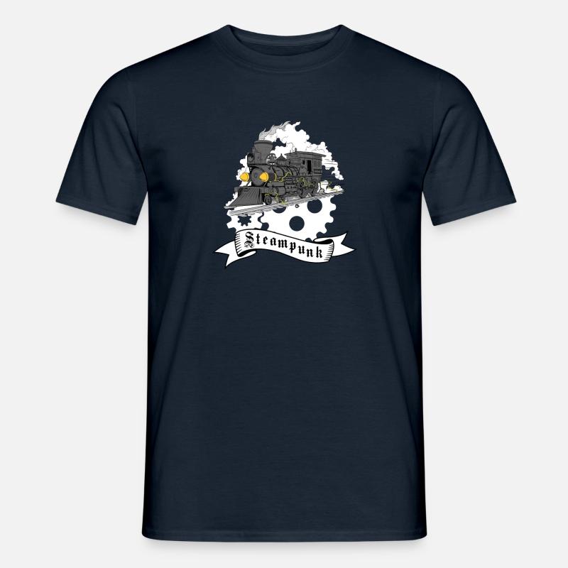 Dampf Zug Steampunk - Männer T-Shirt - Navy