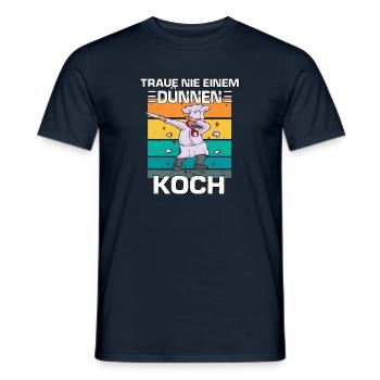 Cooles Vintage Koch Chefkoch Kochen Hobbykoch - Männer T-Shirt - Navy - Vorne - AI Model Male 178 light (178cm)