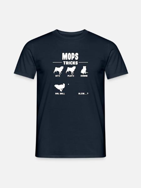 Witziges Mops Pug Puggle Hunde Tricks - Männer T-Shirt - Navy