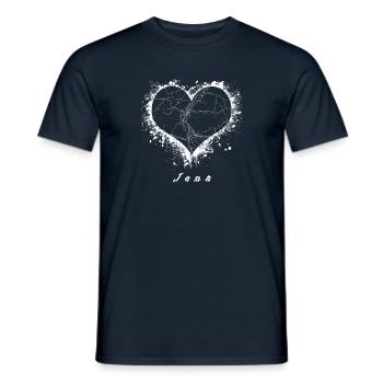 Jena Stadtplan Stadtkarte Herz Design Geschenk - Männer T-Shirt - Navy - Vorne - AI Model Male 178 light (178cm)