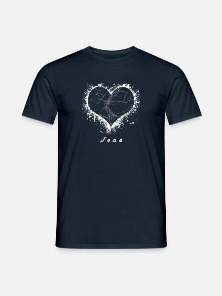 Jena Stadtplan Stadtkarte Herz Design Geschenk - Männer T-Shirt - Navy