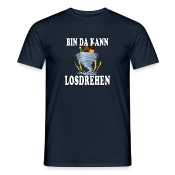 Bin da Kann Losgehen - Losdrehen Bier Tornado - Männer T-Shirt - Navy - Vorne - AI Model Male 178 light (178cm)