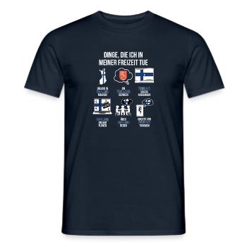 Finnland Spruch | Lustiger Freizeit Spruch Finland - Männer T-Shirt - Navy - Vorne - AI Model Male 178 light (178cm)