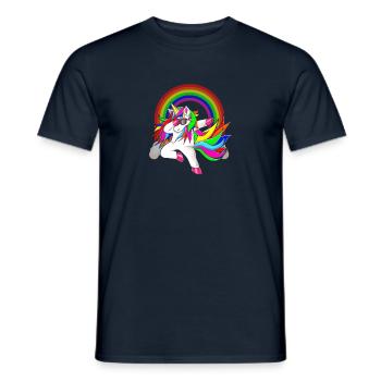 Dabbing Unicorn Rainbow Unicorn Dab Rainbow - Männer T-Shirt - Navy - Vorne - AI Model Male 178 light (178cm)