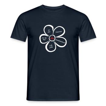 je t aime un peu beaucoup passionnément pas du tou - T-shirt homme - marine - Devant - AI Model Male 178 light (178cm)