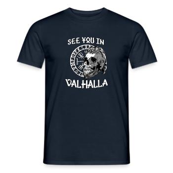 Viking Motif Vahalla Nordic Warrior Fitness - T-shirt homme - marine - Devant - AI Model Male 178 light (178cm)