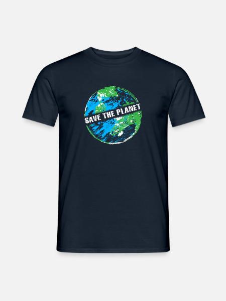 Save the planet Klimawandel Erde Earth grün öko - Männer T-Shirt - Navy