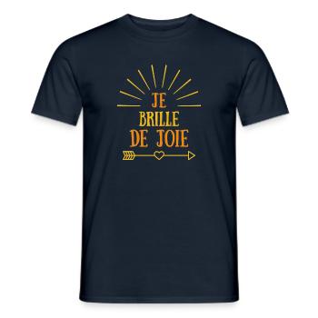 Je brille de joie - T-shirt homme - marine - Devant - AI Model Male 178 light (178cm)