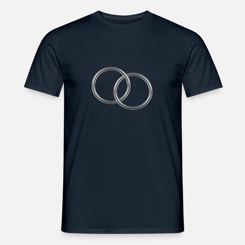 Ringe Silber - Männer T-Shirt - Navy