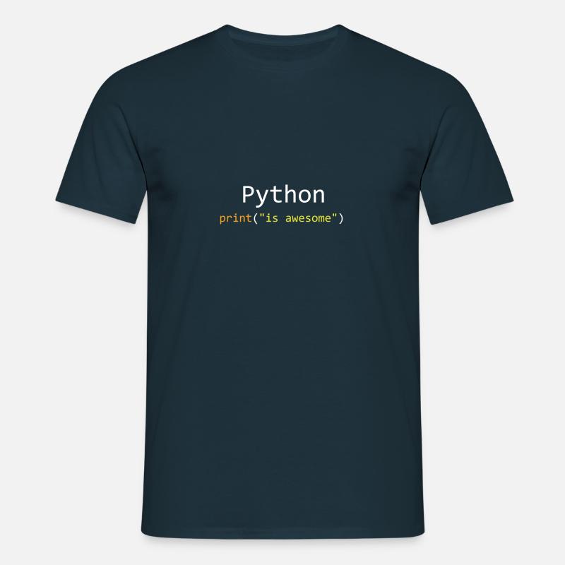 Python is awesome - T-shirt Homme - marine