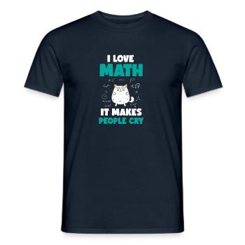 I Love Mathe Katze - Lustiger Mathematik Spruch - Männer T-Shirt - Navy - Vorne - AI Model Male 178 light (178cm)