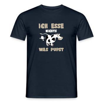 Veganer Vegetarier Spruch - Esse nichts was pupst - Männer T-Shirt - Navy - Vorne - AI Model Male 178 light (178cm)